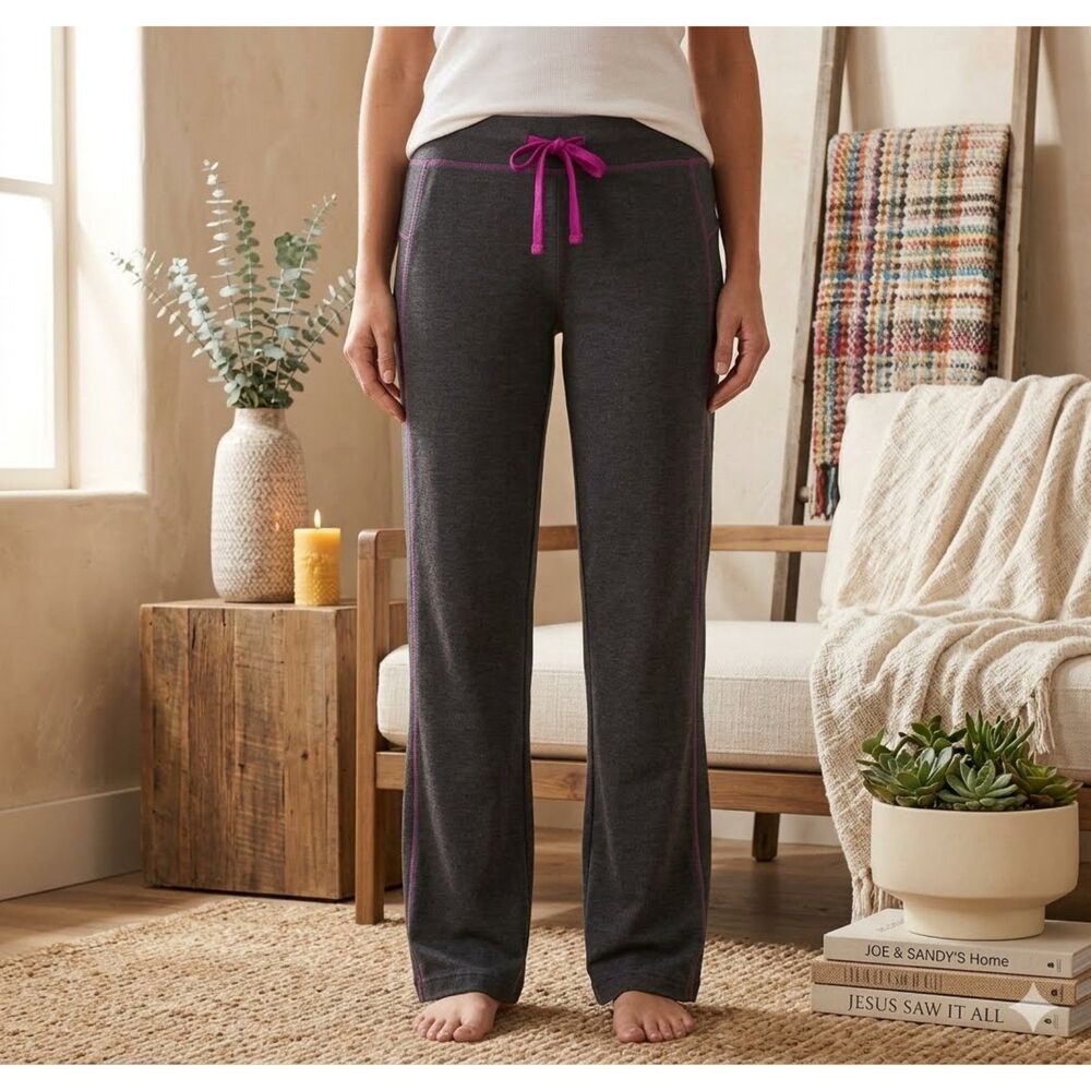Columbia Pants Womens M Gray Bootcut Lounge Workout Drawstring Pull On
